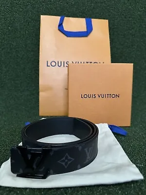 Louis Vuitton Men's Belt Original Monogram Silver LV Size: 85/34 Fits Like 32 • $355