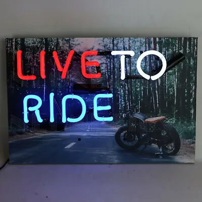 Live To Ride Motorcycle Neon Sign Ride Or Die Garage Wall Light Lamp 2 BMW BSA • $209.99