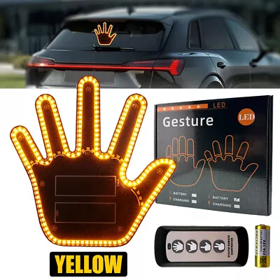 Finger Gesture Light With Remote LED Car Back Window Sign Hand Light 3 Modes • $19.99