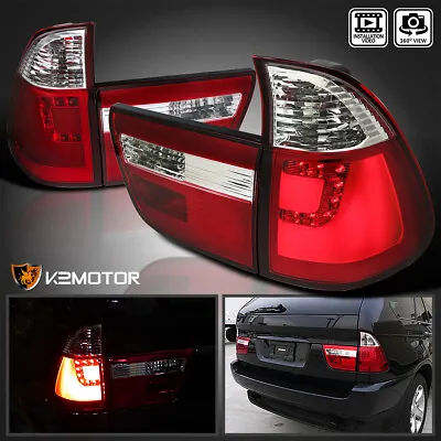 $193.38 • Buy Fits 2000-2006 BMW E53 X5 Red/Clear LED Tail Lights Brake Lamps Left+Right 00-06