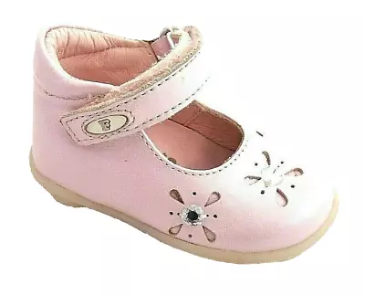 Falcotto Pink Pearlised Leather Girls Shoes Uk Infant 2 - Eur 18 • £17.95