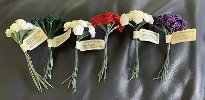 Vintage Wangs Mini Artificial Roses Lot Of 6 X 12  = 72 Multi Color NOS  • $14.99