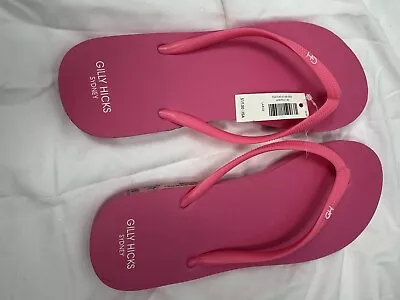 NWT Gilly Hicks Hollister Foam Flip Flops Large 9 - 10 Fuchsia Pink • £12.64