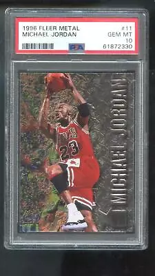 1996-97 Fleer Metal #11 Michael Jordan PSA 10 Graded Basketball Card NBA 96-97 • $359.96