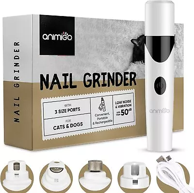 Animigo Pet Nail Grinder For Dogs & Cats - Ultra Quiet Electric Nail Drill For S • £23.79