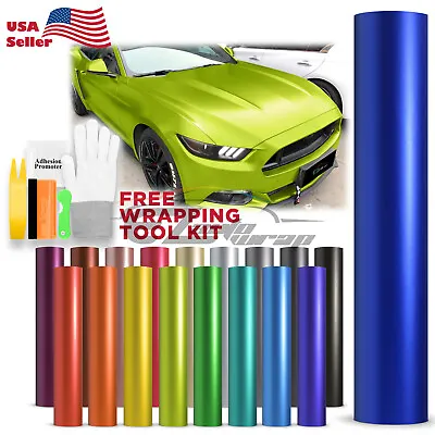 $236.88 • Buy *Satin Chrome Matte Metallic Car Vinyl Wrap Sticker Decal Air Bubble Free Tech