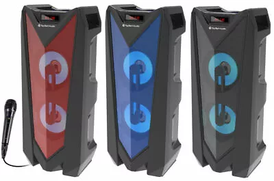 Fully Powered Dual 4” 1000 Watts Peak Power Speaker LED Light FREE MICROPHONE • $38.99