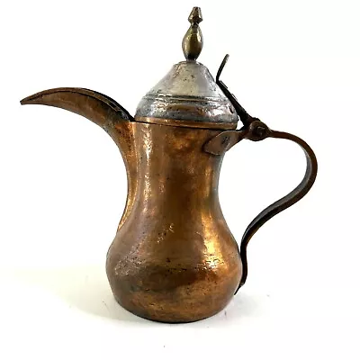 Antique Copper Dallah Coffee Pot Arabic Middle Eastern Rustic Primitive 12  • $112.50
