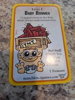 Munchkin Apocalypse Baby Boomer Comic Book Exclusive Promo Card Rare • $25