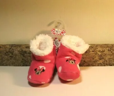 Disney Minnie Mouse Toddler Girls Plush Booties Slippers M 7/8 NEW • $12.95