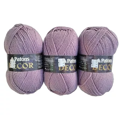 New 3 Skeins Of Patons Canadian Yarn In Color Pale Aubergine #016  • $9.99