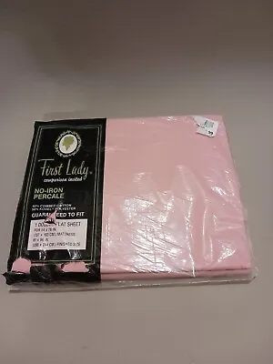 Vintage New First Lady Bed Fashions No Iron Percale DOUBLE  Flat SHEET Lavender • $19.98