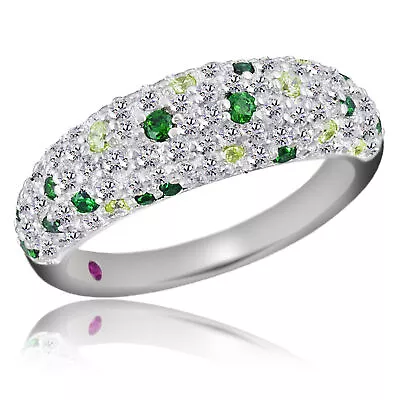 Multi Gemstone Wedding Band Ring 14K White Gold Plated 925 Sterling Silver • $214.40