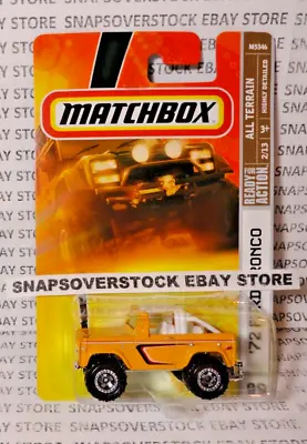 2008 Matchbox Yellow '72 Ford Bronco All Terrain #2/13 Mbx#89 Nice Card Vhtf • $13.95