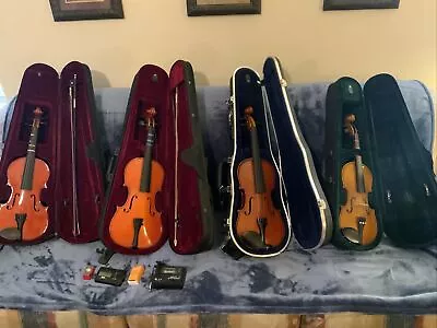Lot Of 4 Violins Various Brands…see Description For Details • $200