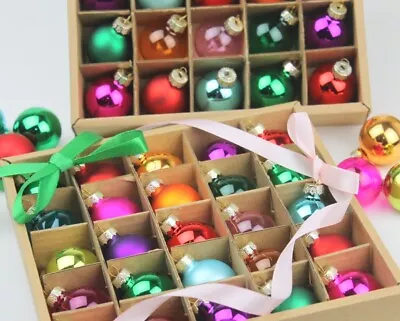 £9.99 • Buy Gisela Graham Christmas Multicolour Clear Matt Mini Glass Bauble Decoration X 25