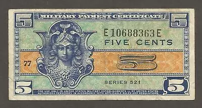 USA Military Payment Certificate 5 Cents 1954 (series 521); F; P-M29; L-B1029a • $3.50