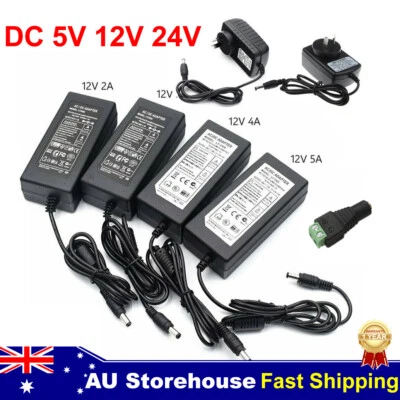 $5.99 • Buy 5/12/24V Power Supply Adapter 1A 2A 3A 5A AC DC Transformer For LED Strip Light
