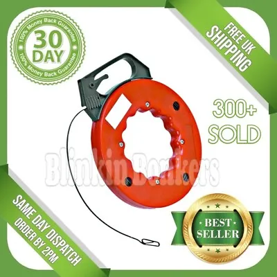 Electricians Fish Tape Push Pull Through Wire Cable Puller Access Long 50ft 20c • £12.69