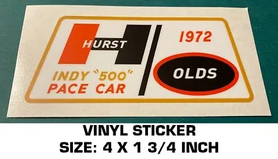 1972 Hurst Olds Indy 500 Pace Car Decal Sticker - Vintage Car - Racing * • $9.50