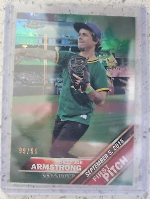 2016 Topps Chrome Billy Joe Armstrong Green Refractor Parallel #'d 99/99 • $99.99