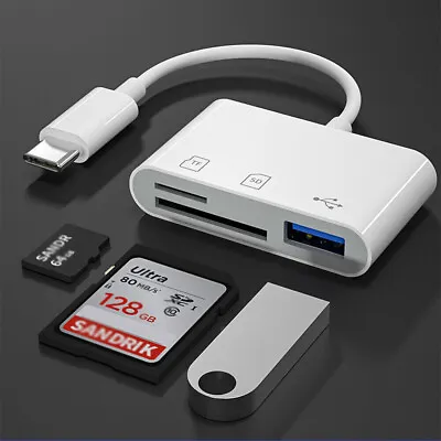 USB-C To SD Card Reader Adapter Type-C For Apple IPad Macbook Pro Air IPhone 15 • £4.95