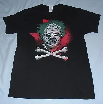 Texas Chainsaw Massacre Leather Face Black T-Shirt Size Medium M Horror • £9.79