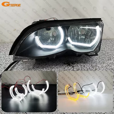 For BMW E46 Coupe Convertible Sedan DTM M4 Style Led Angel Eyes Kit Halo Rings • $56.38