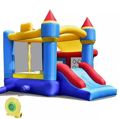 Inflatable Kids Jumping Castle 5IN1 Bouncy Playhouse Trampoline W/ 450W Blower • $346.95