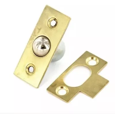 £2.89 • Buy 19mm Large Brass Bales Catch Door Ball Roller Latch Cupboard With Plate Screws