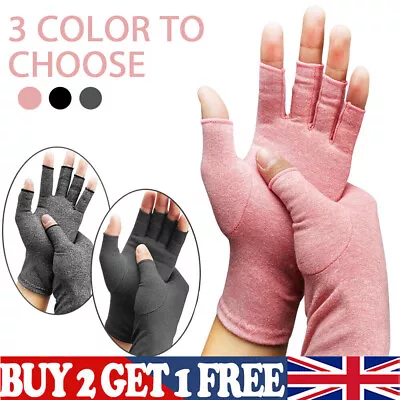 £4.89 • Buy Anti-Arthritis Compression Gloves Fingerless Support Rheumatoid Hand.Pain Relief