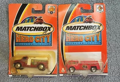 Matchbox Hero City Set # 1 & #62 Highway Pumper Fire Truck Emergency 2001 & 2 • $13.98