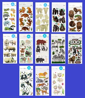 Recollections ZOO & SAFARI Stickers ZEBRA MONKEY ELEPHANT RHINO BEAR TIGER LION • $2.99