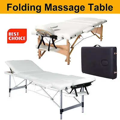 £108.48 • Buy Portable 2 Or 3 Fold Massage Table Beauty Bed Massage Therapy Couch Facial SPA