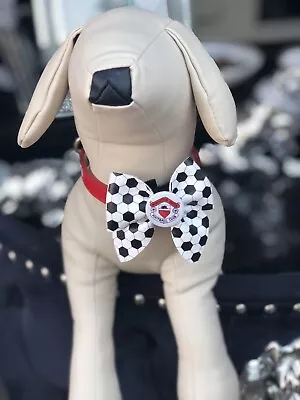 Handmade Dog Sailor Badge  Bow Football Theme Manchester United Pet Cat Rabbit • £4.50