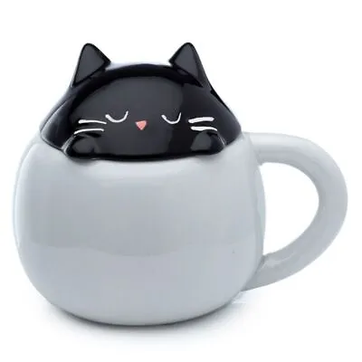 £9.95 • Buy Feline Fine Cat Peeping Coffee Mug Cup With Lid New Gift Box