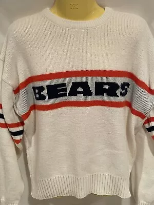 Vintage Chicago Bears Cliff Engle Sweater White Blue Orange Size Medium Da Bears • $50