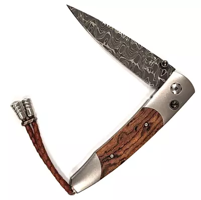 William Henry Lancet Fresh Damascus Steel Pocket Knife NEW • $900