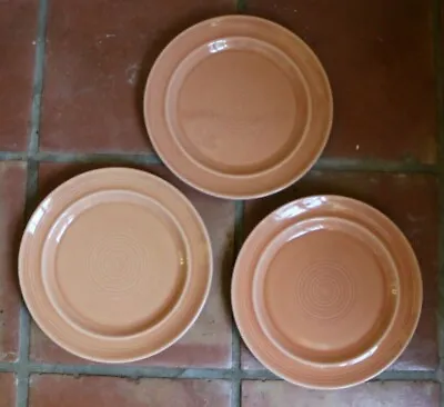 Vintage Set Of 3 Metlox Colorstax Apricot 10.5   Dinner Plates Hand-crafted • $22