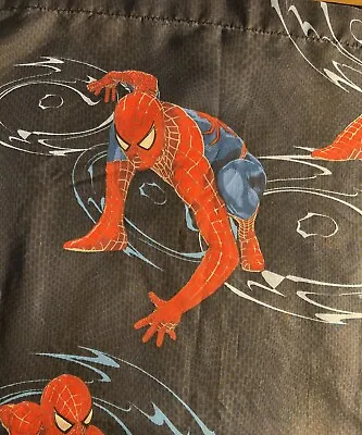 Vintage Spider-Man Flat Sheet Marvel Twin Size Dan River  2004 Navy Blue • $9