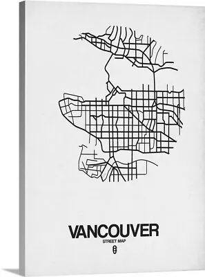 Vancouver Street Map White Canvas Wall Art Print Map Home Decor • $49.99