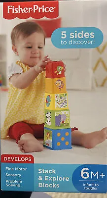 Fisher Price Stack And Explore Blocks For 6M+ Hand-Eye Coordination Motor Skill • $15.45
