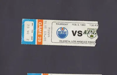 1982-83 Edmonton Oilers Vs La Kings Wayne Gretzky Ticket Stub 2/3/83 1 Assist • $44.95