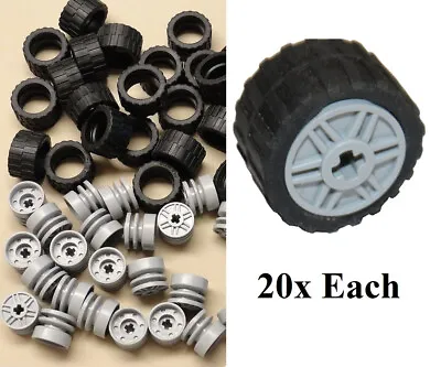 ☀️NEW! X40 NEW LEGO Technic NXT Wheels TIRES RIMS 24 X 14 Light Bluish Gray  • $21.90