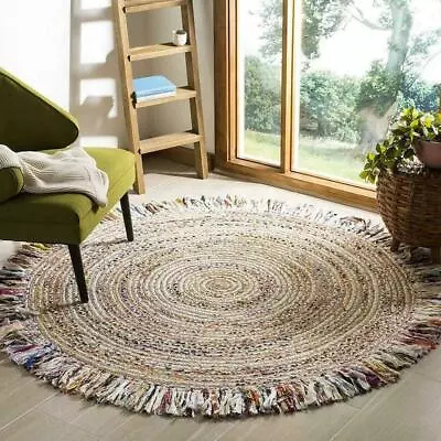 Rug Carpet Round Jute Cotton 100% Natural Jute Handmade Floor Natural Modern Rug • £21.92