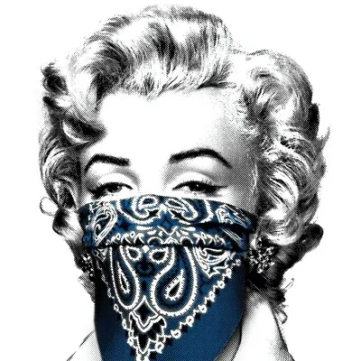 Mr Brainwash Stay Safe Print Blue Signed Numbered Limited Marilyn Monroe Bandana • £1879.37