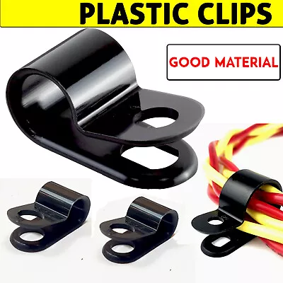 £14.89 • Buy Nylon Plastic Clips Black Nylon P Clips Fasteners For Conduit Wire Cable Tubing