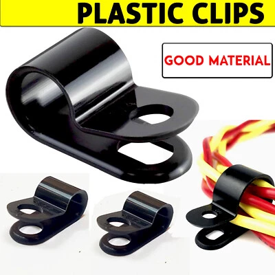 £14.89 • Buy Nylon Plastic Clips Black Nylon P Clips Fasteners For Conduit Wire Cable Tubing