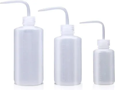 3 PACK LDPE Clear Lab Safety Squirt Squeeze Bottle 150/250/500ml Narrow Mouth • $16.40