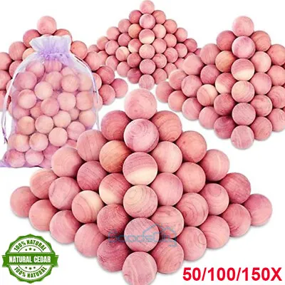 Natural Cedar Blocks Wood Balls 50/100/150X For Clothes Storage / Air Freshener • $35.99